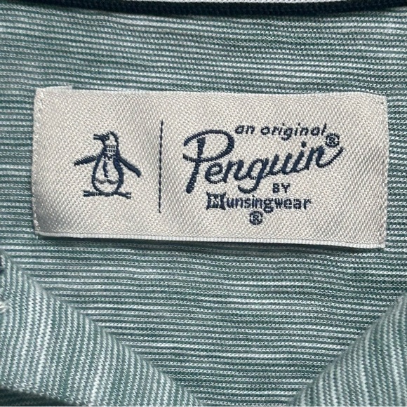 Original Penguin by Munsingwear Men’s Polo Shirt Green Heathered Large - Picture 5 of 7